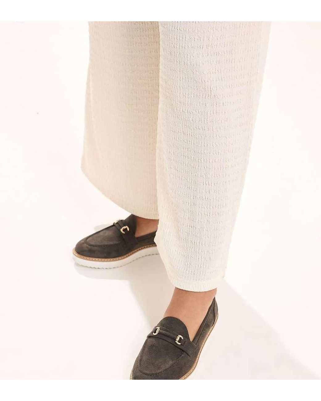 Yours Clothing Natural Faux Suede Snaffle Loafers