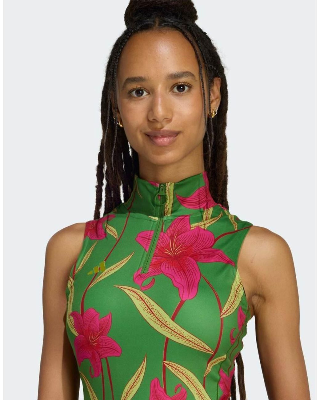 Adidas Originals Green Adidas X Farm Rio Bodysuit