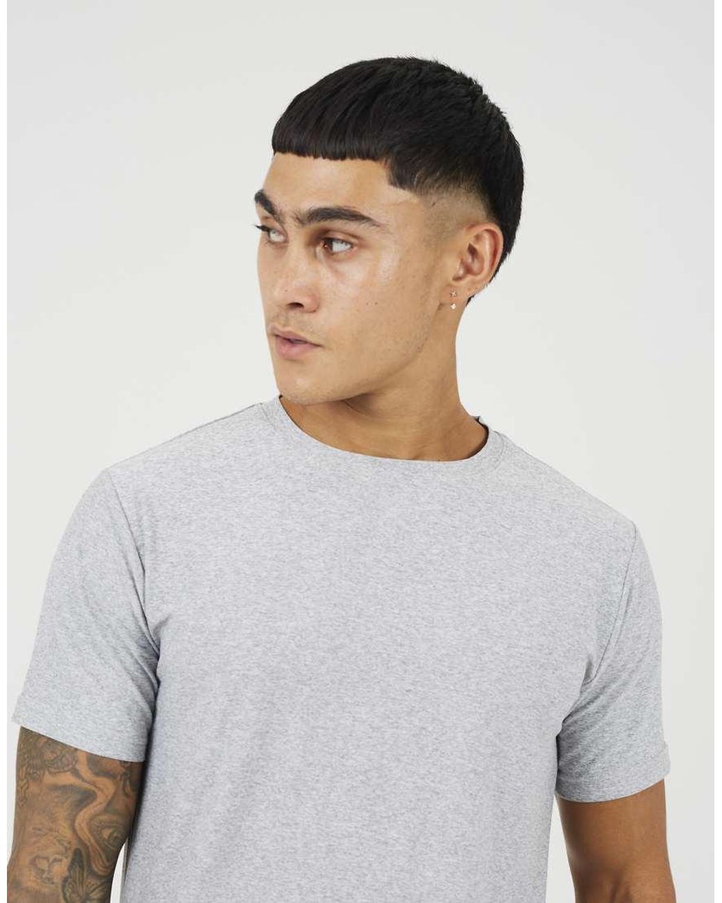 Brave Soul Gray Classic Crew Neck T-Shirt for men
