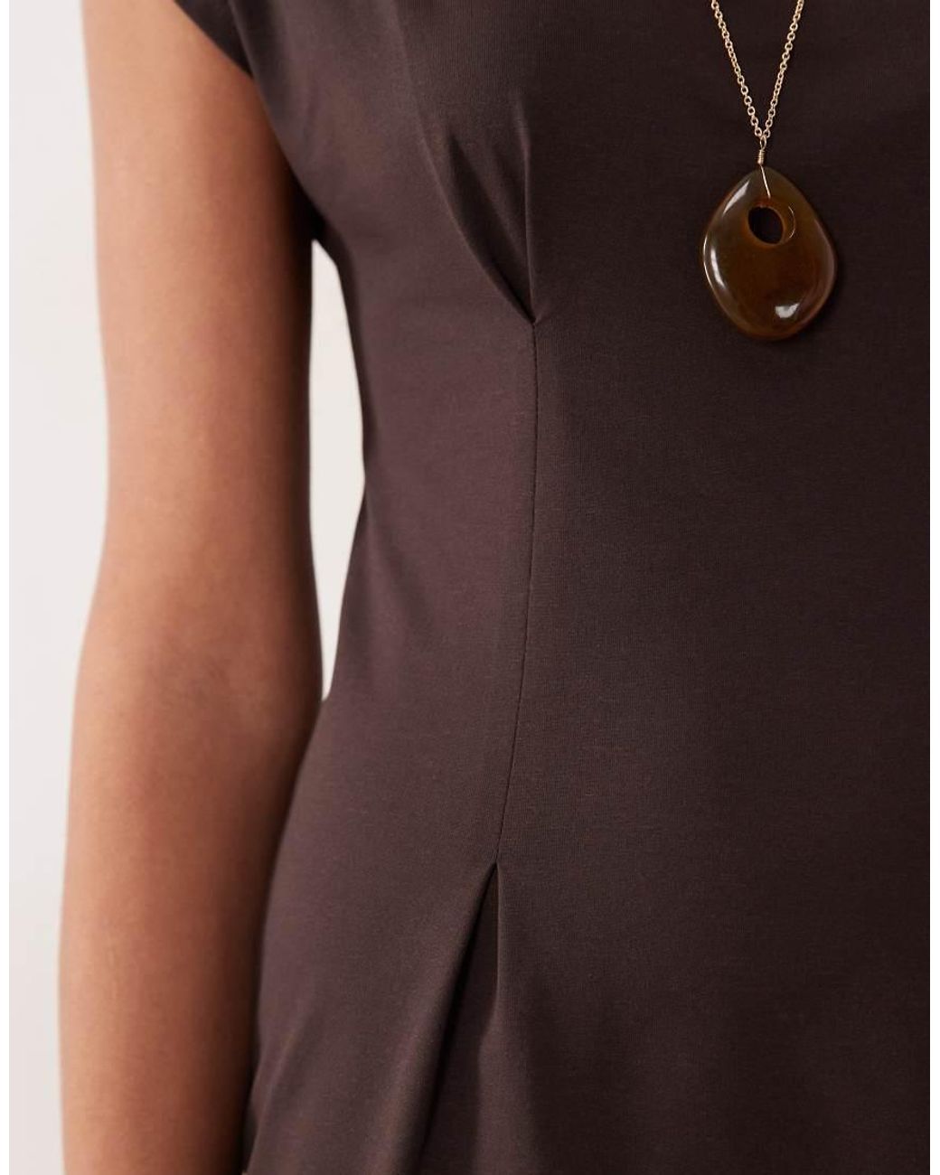 ASOS Brown Boat Neck Mini Dress