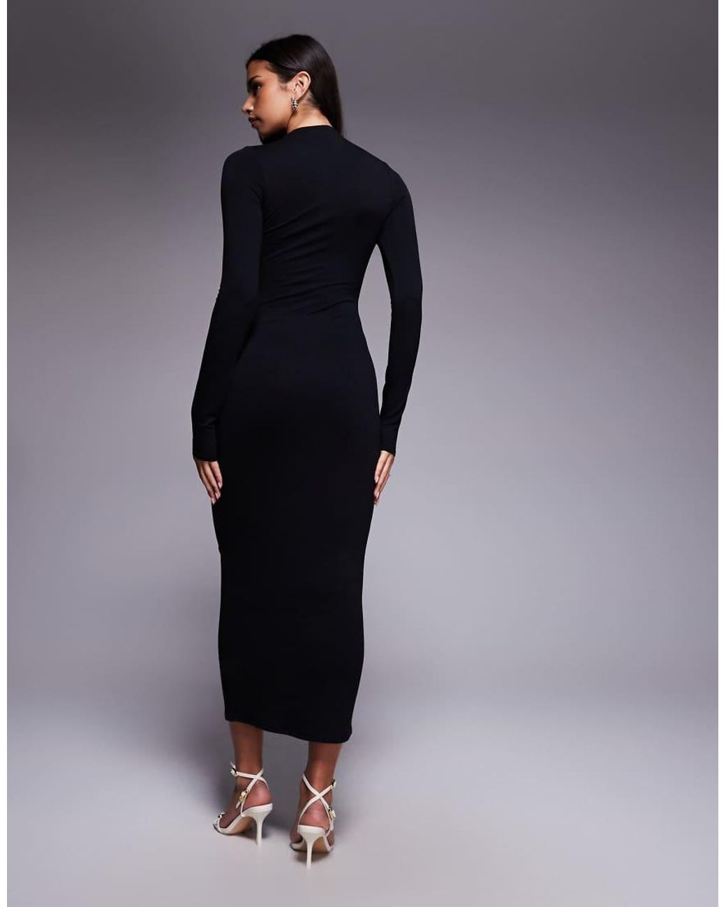 AFRM Blue Juniper Knit Crepe Maxi Dress