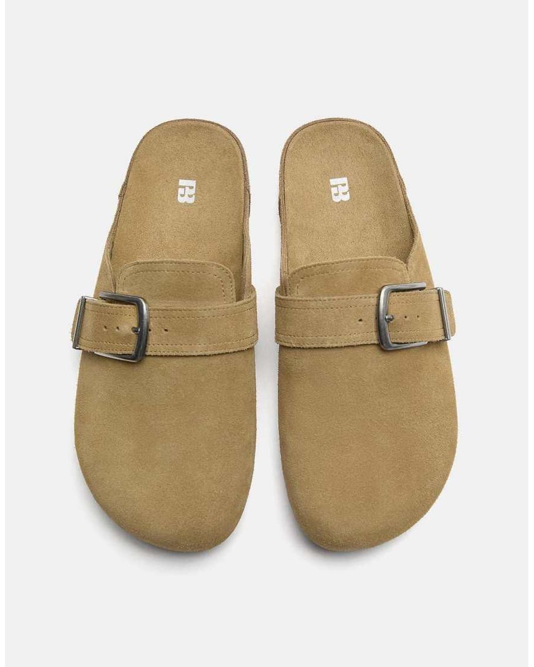 Pull&Bear Multicolor Leather Buckle Clogs