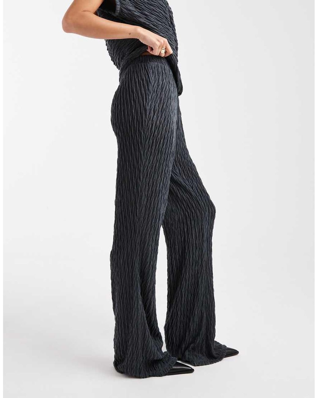 Vero Moda White Textured Jersey Wide Leg Trouser Co-ord