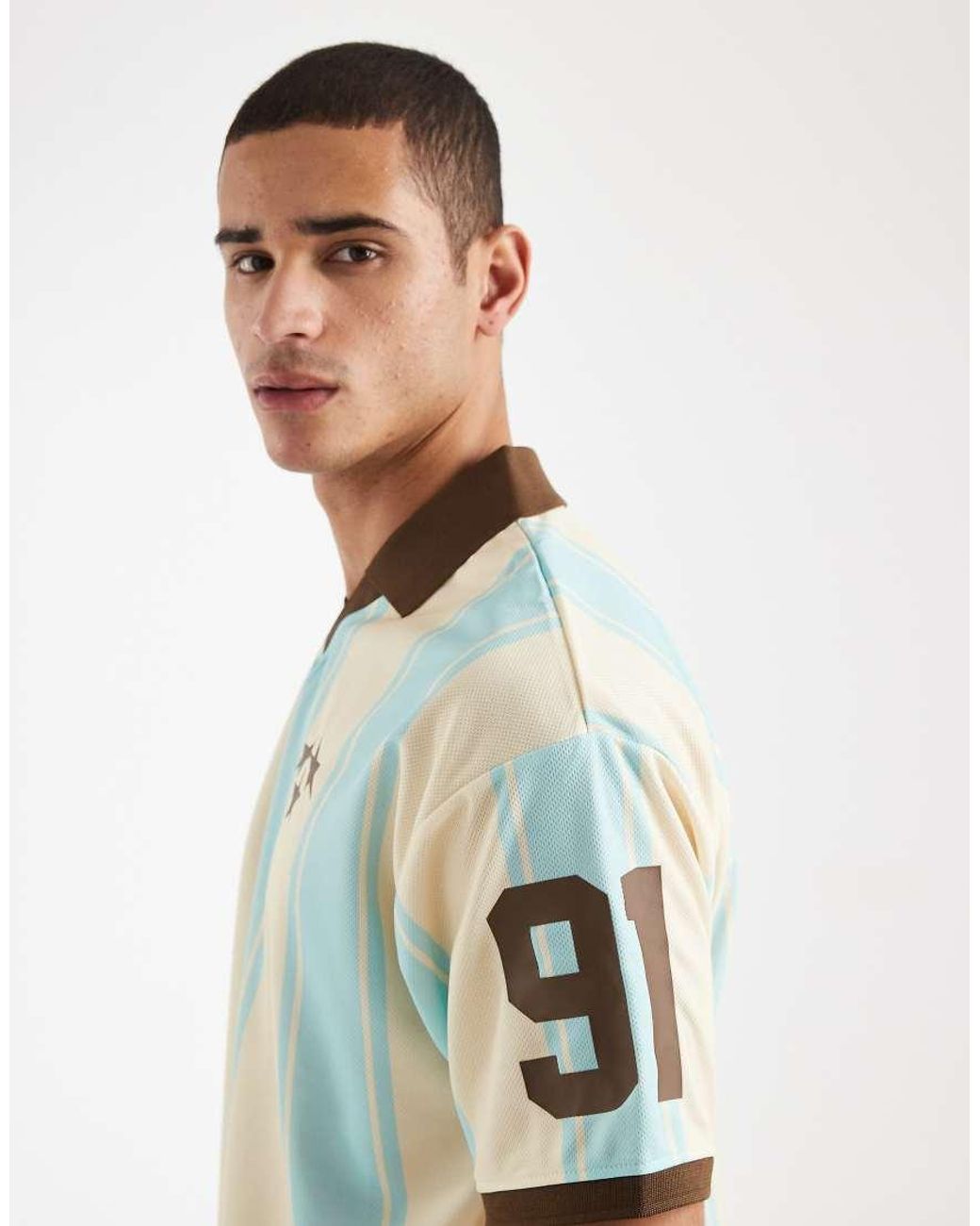 Cotton On White Boxy Oversized Sporty Graphic Polo for men