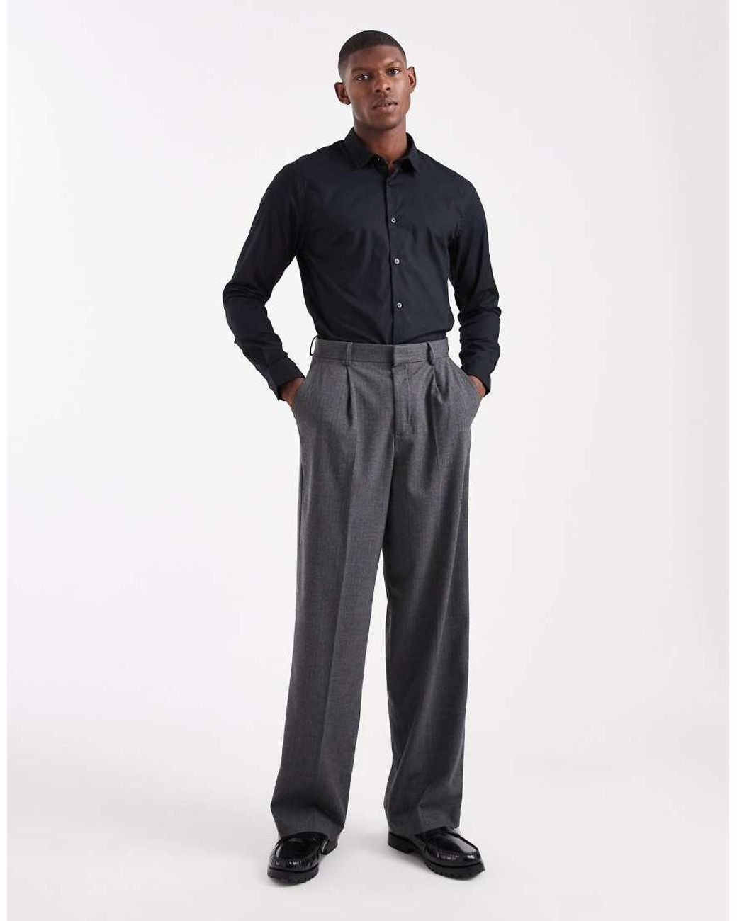 Only & Sons Blue Slim Fit Stretch Poplin Shirt for men