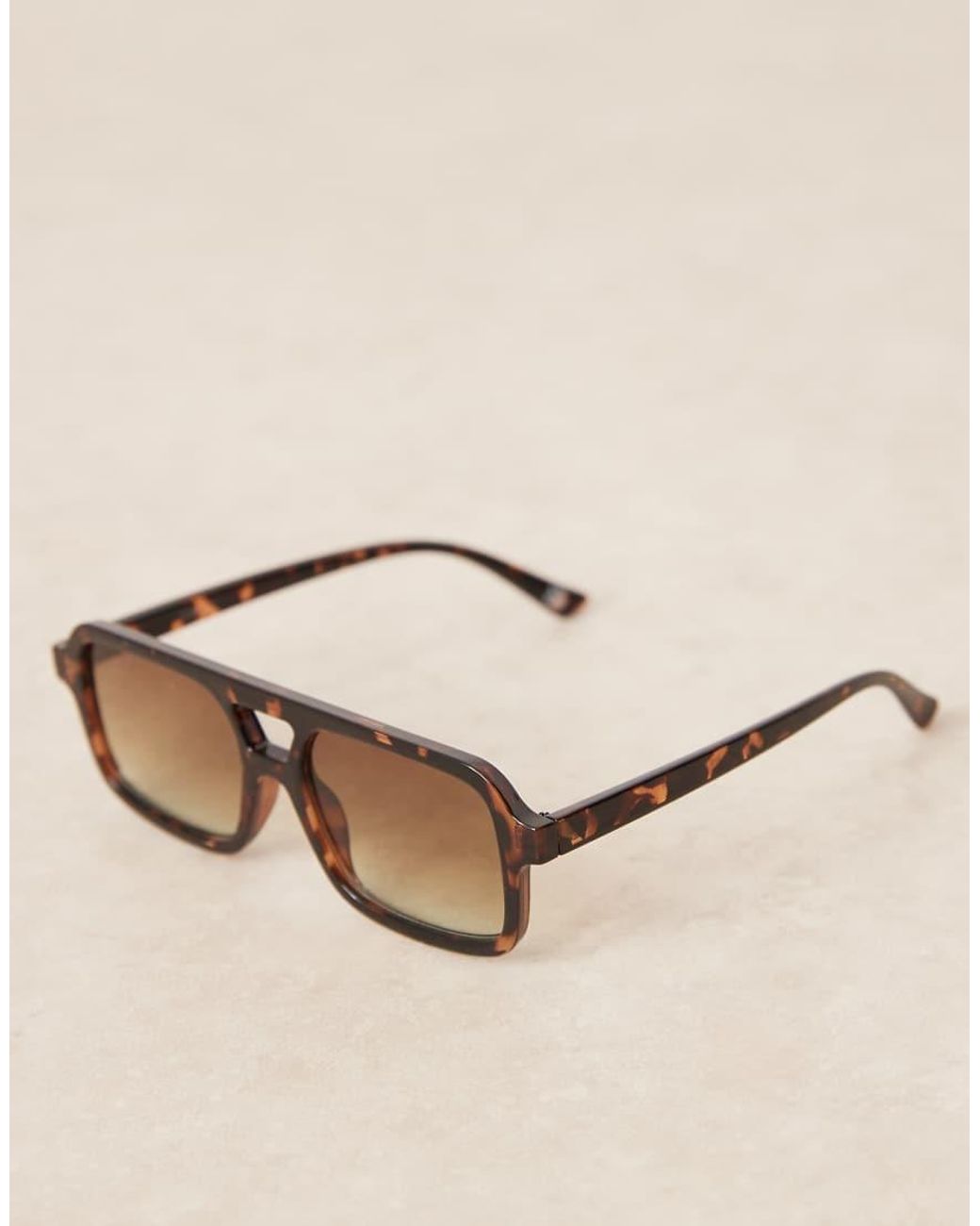 ASOS Brown Angular Aviator Sunglasses