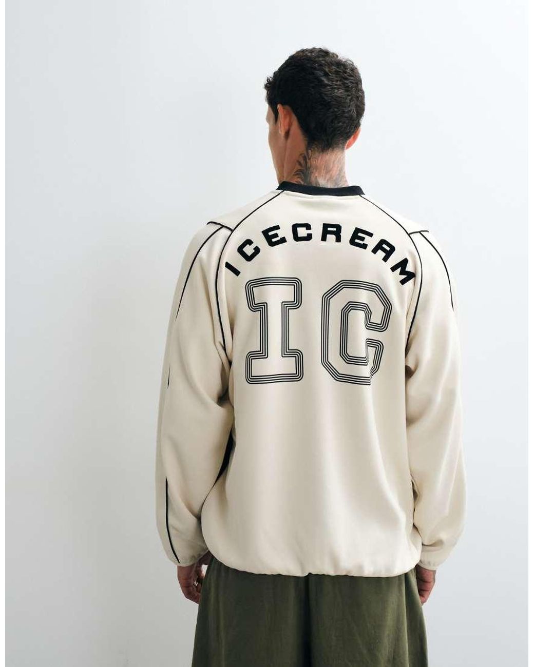 ICECREAM Natural Panelled Training Long Sleeve T-shirt for men