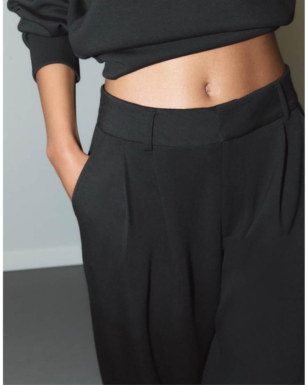 Stradivarius Zachte Nette Broek in het Black