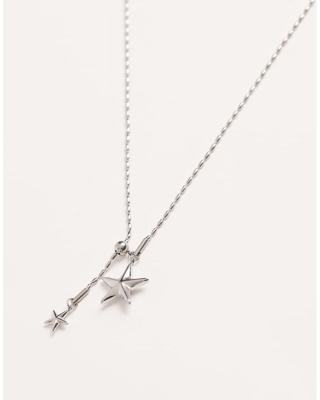 ASOS Black Waterproof Stainless Steel Adjustable Star Pendant Necklace for men