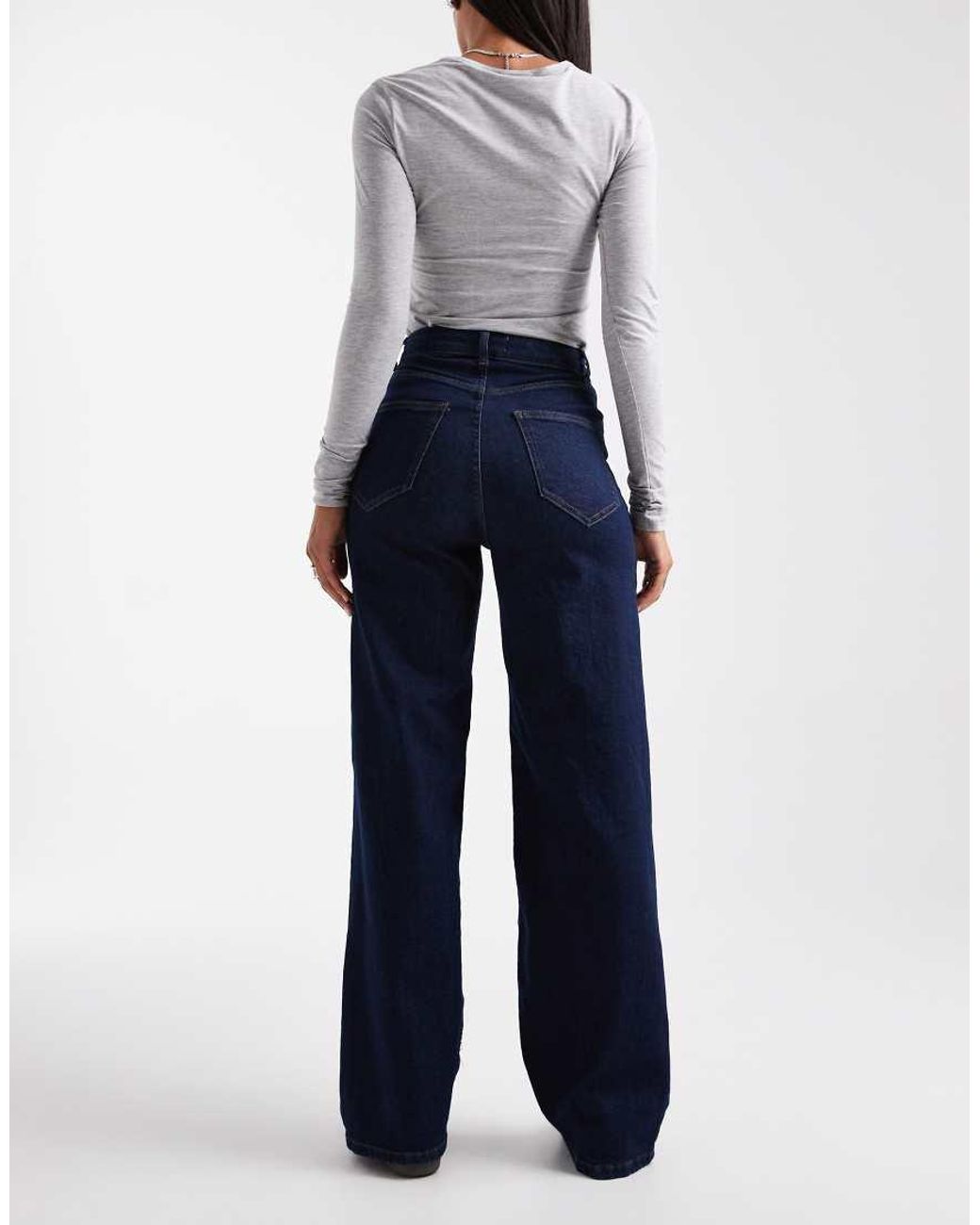 ONLY Blue Hannah Extra High Waist Wide Leg Jeans