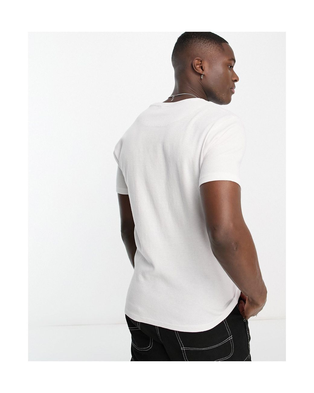 Brave Soul Waffle Stitch T-shirt in White for Men | Lyst