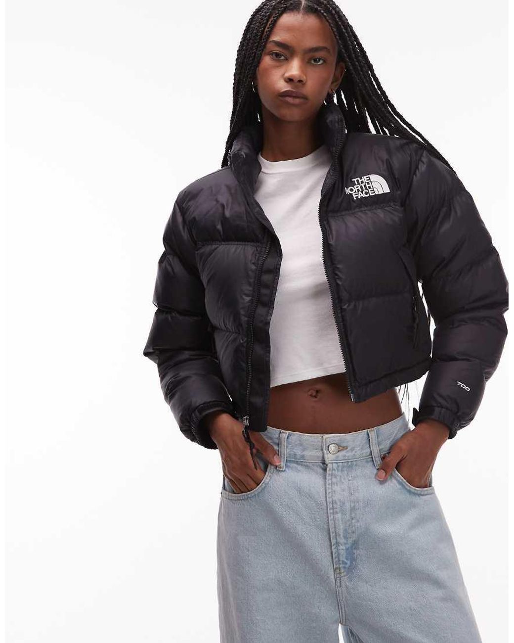 The North Face Black Nuptse Cropped Down Puffer Jacket