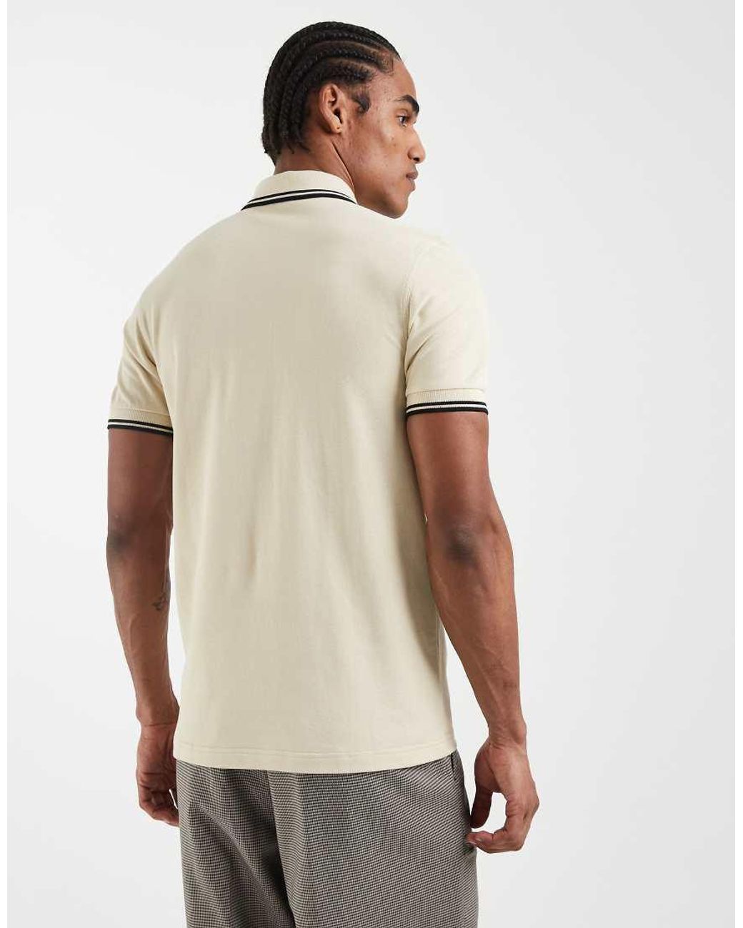 Fred Perry White Twin Tipped Polo Shirt for men