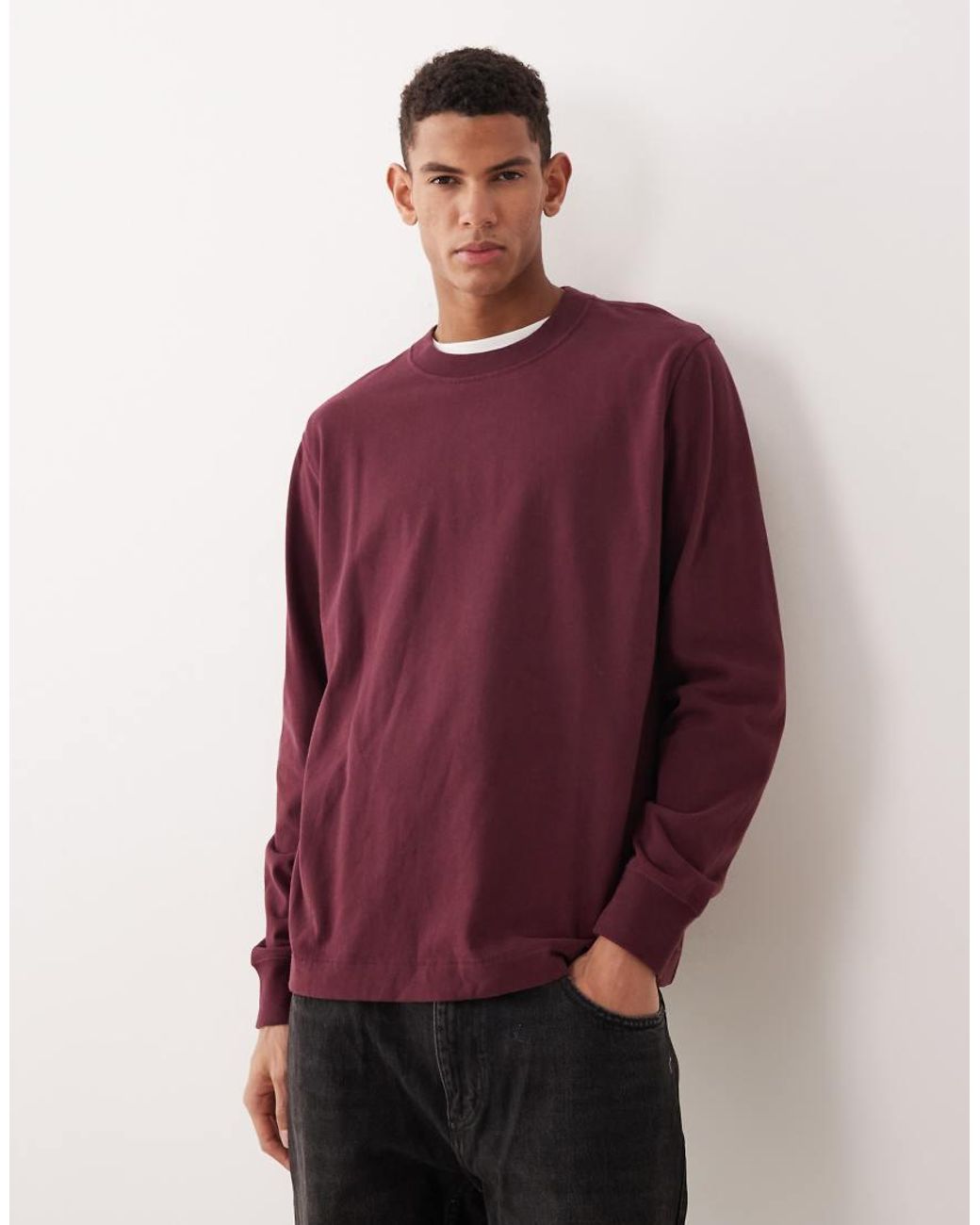 Abercrombie & Fitch Purple Long Sleeve Premium Heavyweight Top for men