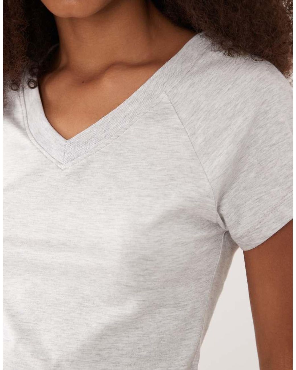 Top A Maniche Corte Con Scollo A V di ASOS in White