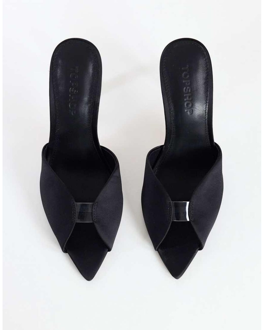 TOPSHOP Black Wren Peep Toe High Heel Sandal