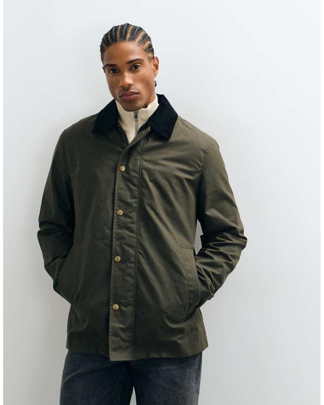 SELECTED Green Halley Stevensons Wax Barn Jacket for men