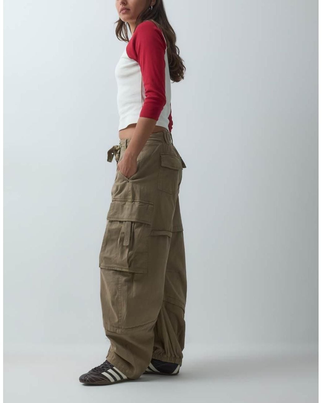 Free People Natural Reef Curved Cargo