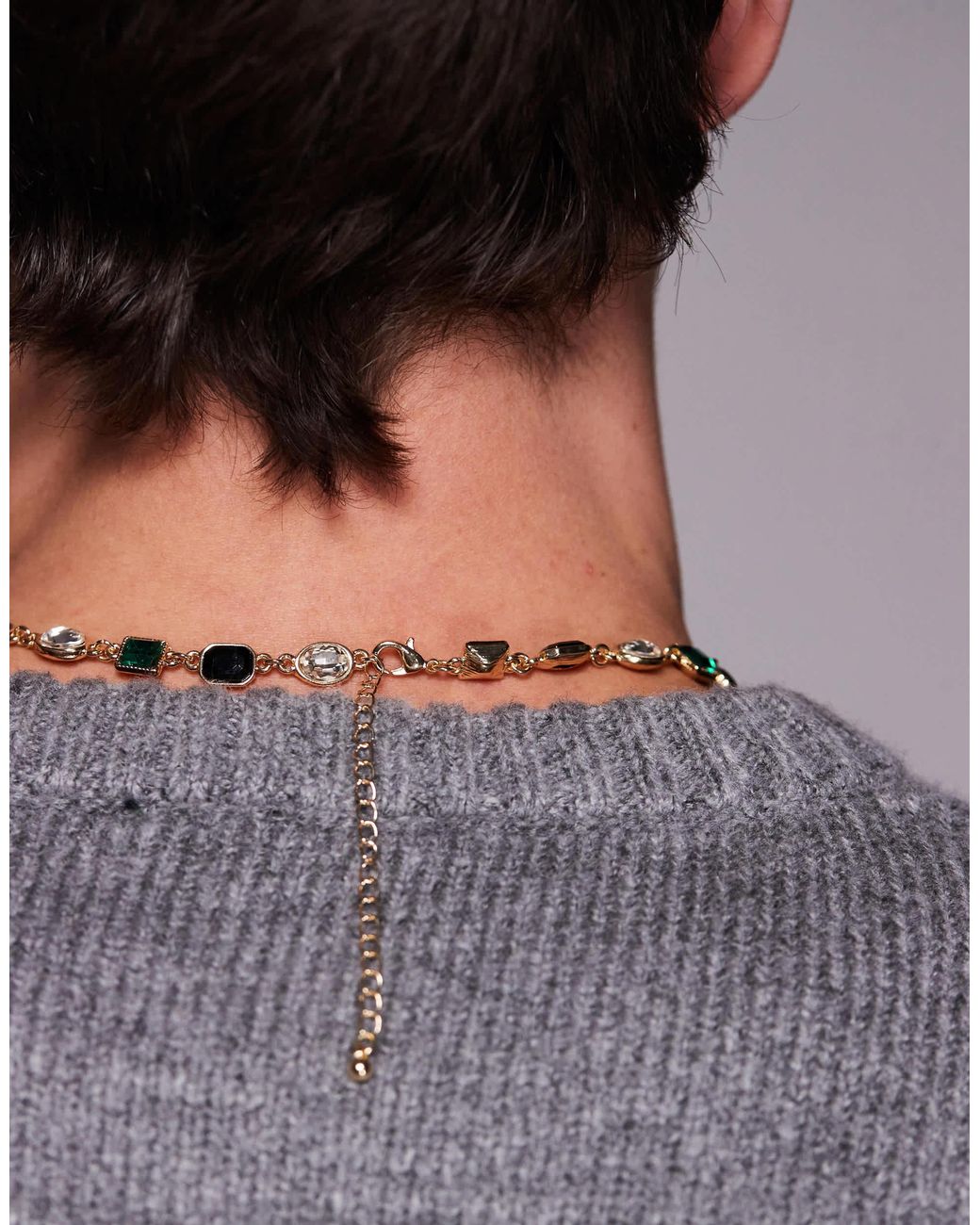 Collier orné ASOS pour homme en coloris Gray