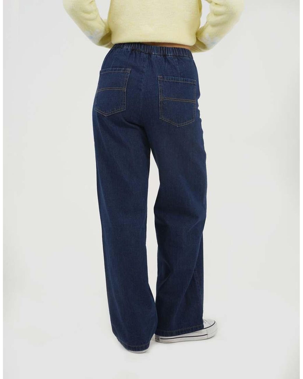 Brave Soul Blue Elasticated Waist Straight Leg Jean