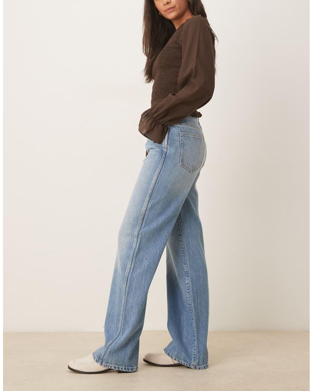 Mango Blue Cecilia Mid Rise Straight Jean