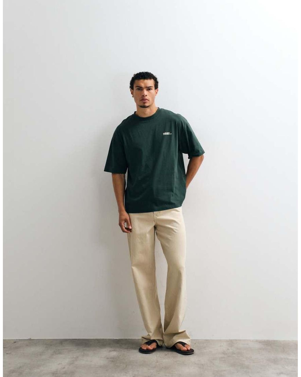 ASOS Green Oversized T-shirt With Chest Graphic for men