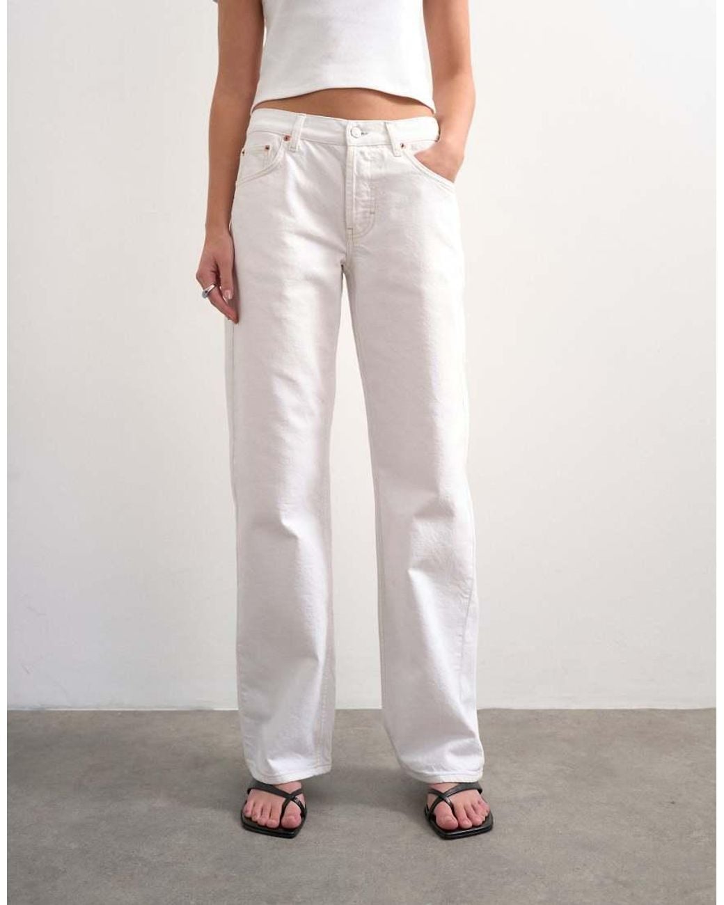 TOPSHOP White Ember Low Rise Relaxed Straight Jean
