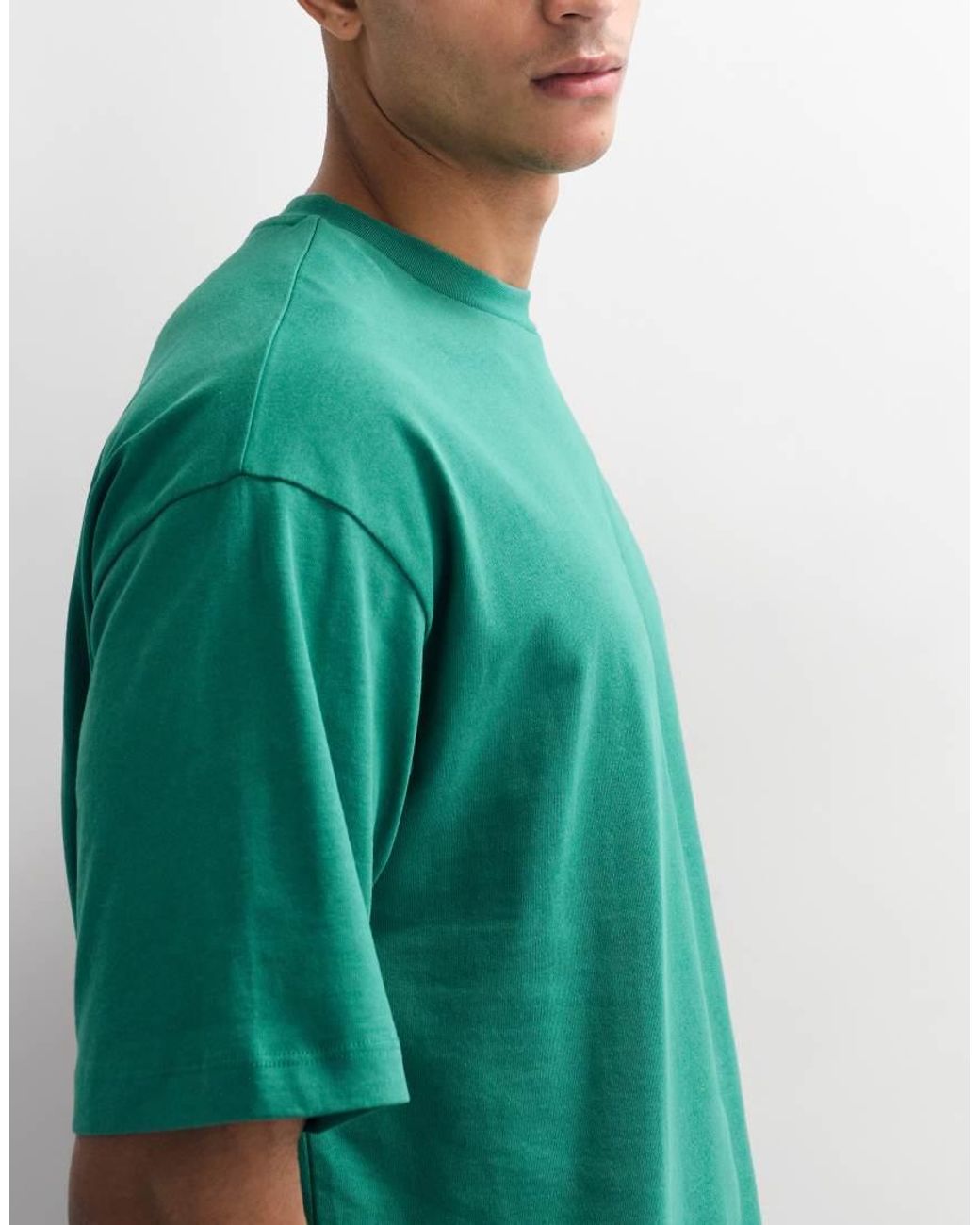 ASOS Green Heavyweight Boxy Oversized T-shirt for men