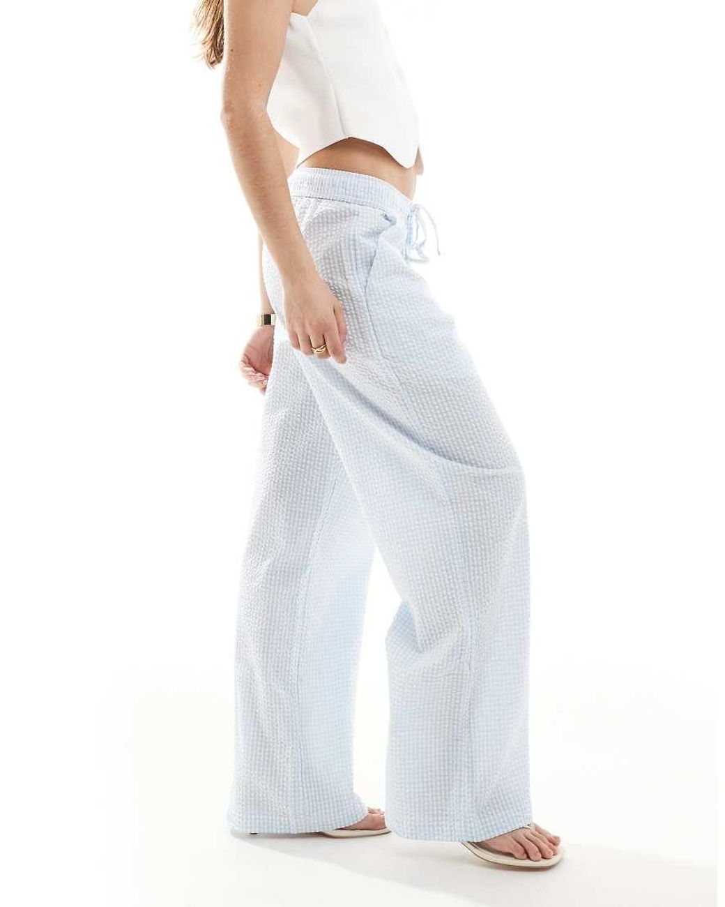 Hollister Blue Low Rise baggy Pull On Trousers
