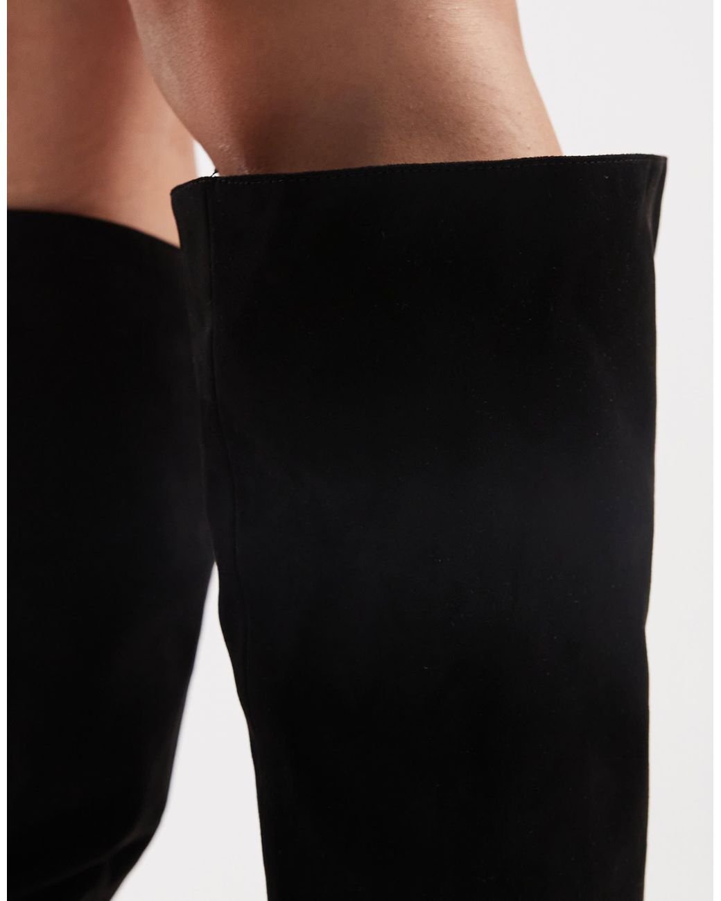 ASOS Black Cydney Slouch Pull On Knee Boots
