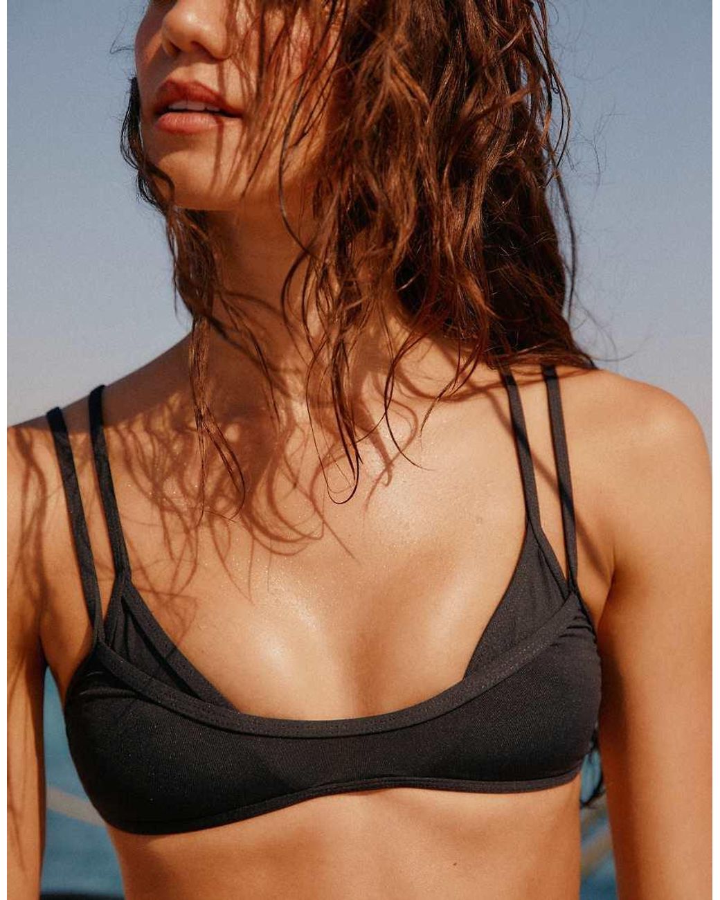 Pull&Bear Black Double Bikini Top