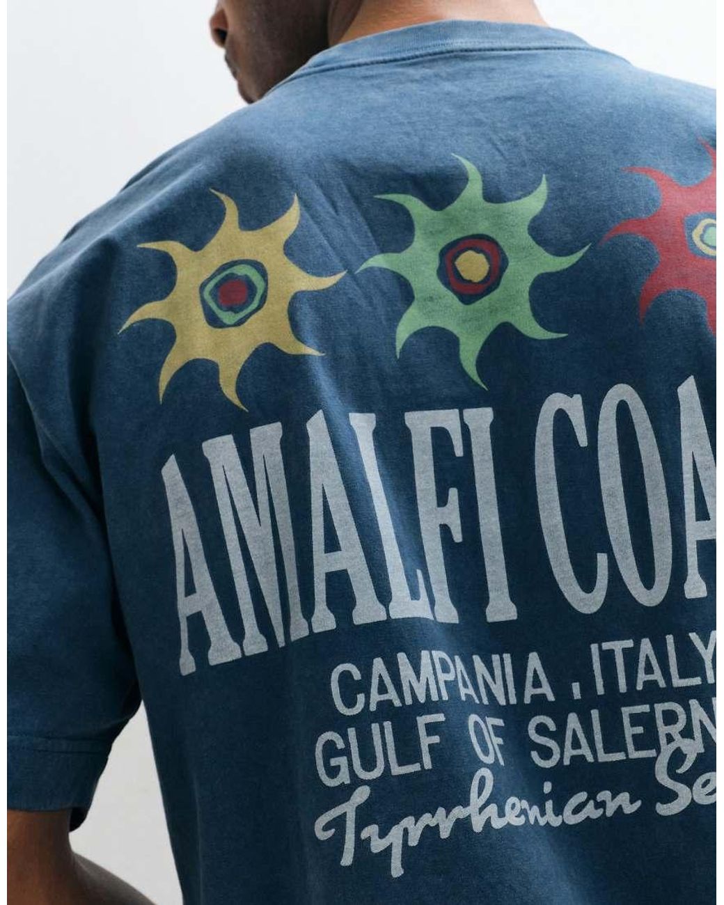 Hollister Blue Amalfi Back Graphic Boxy T-shirt for men