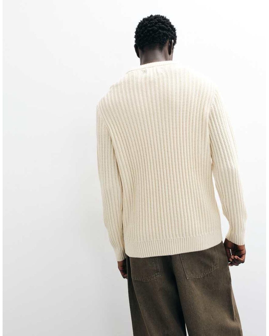 Jack & Jones Natural Ribbed Crew Neck Jumper for men