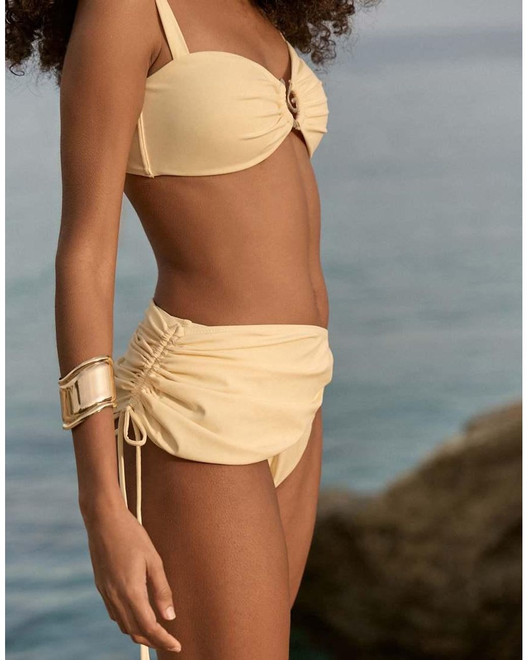 4th & Reckless Brown Spiral Hardware Bikini Top