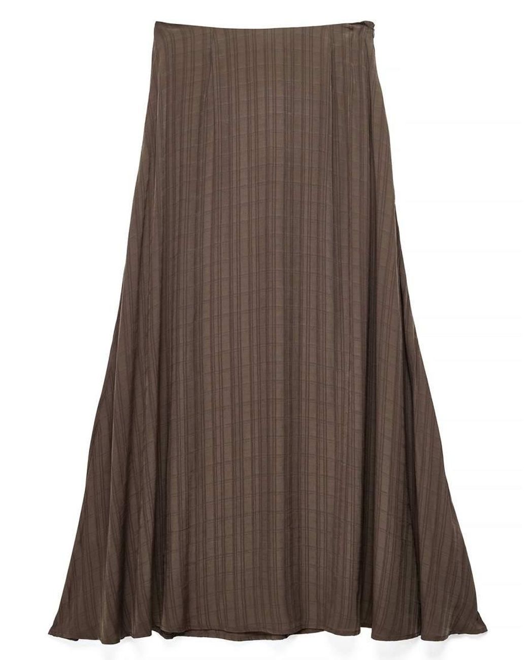 NA-KD Brown X Charlotte Olivia Check Mid Waist Maxi Skirt
