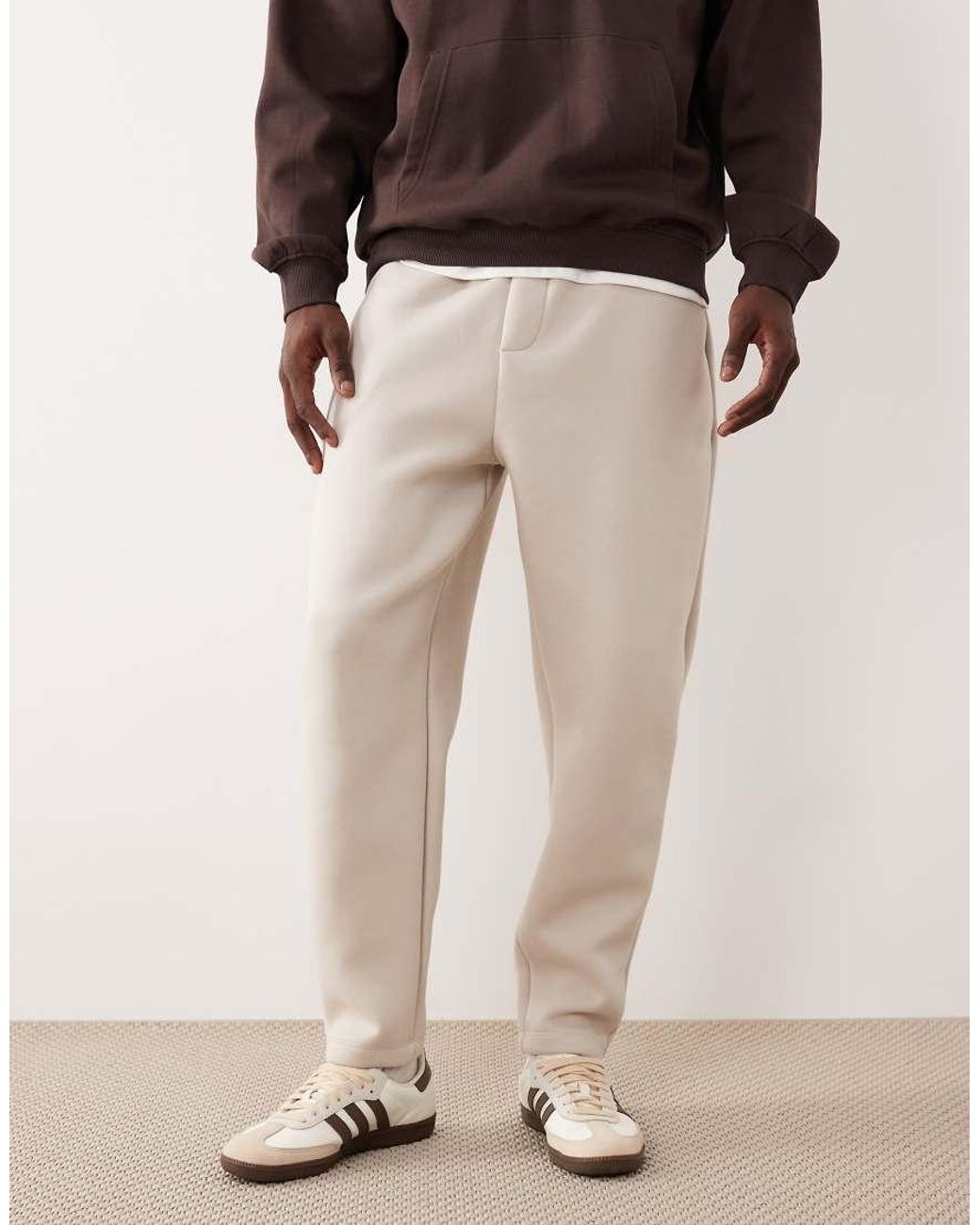 ASOS Natural Heavyweight Tapered jogger for men