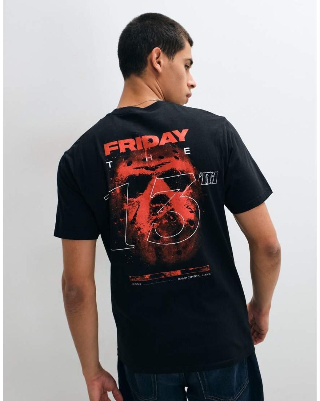 ASOS Red Oversized T-shirt With Halloween Friday 13th Print for men