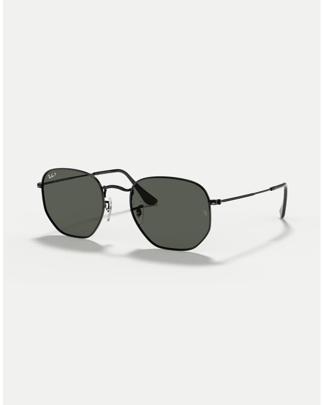 Ray-Ban Black Hexagonal Flat Lenses Irregular Polarised Sunglasses With Lens