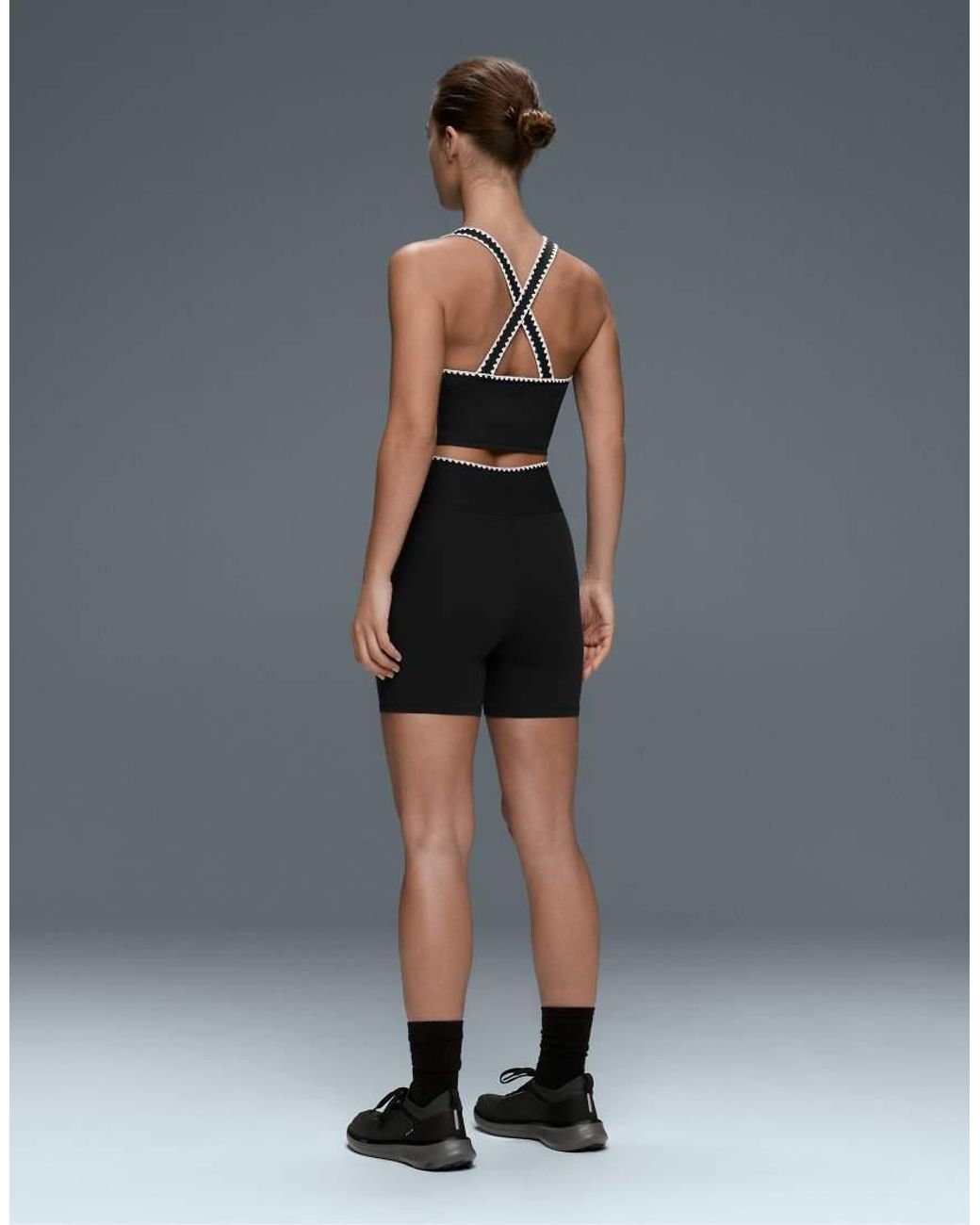 Oysho Black Comfortlux Contrast Stitch Tank Top