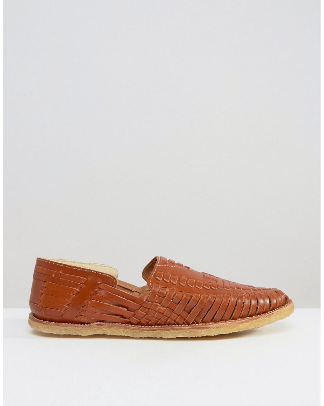 toms cognac leather huarache sandal