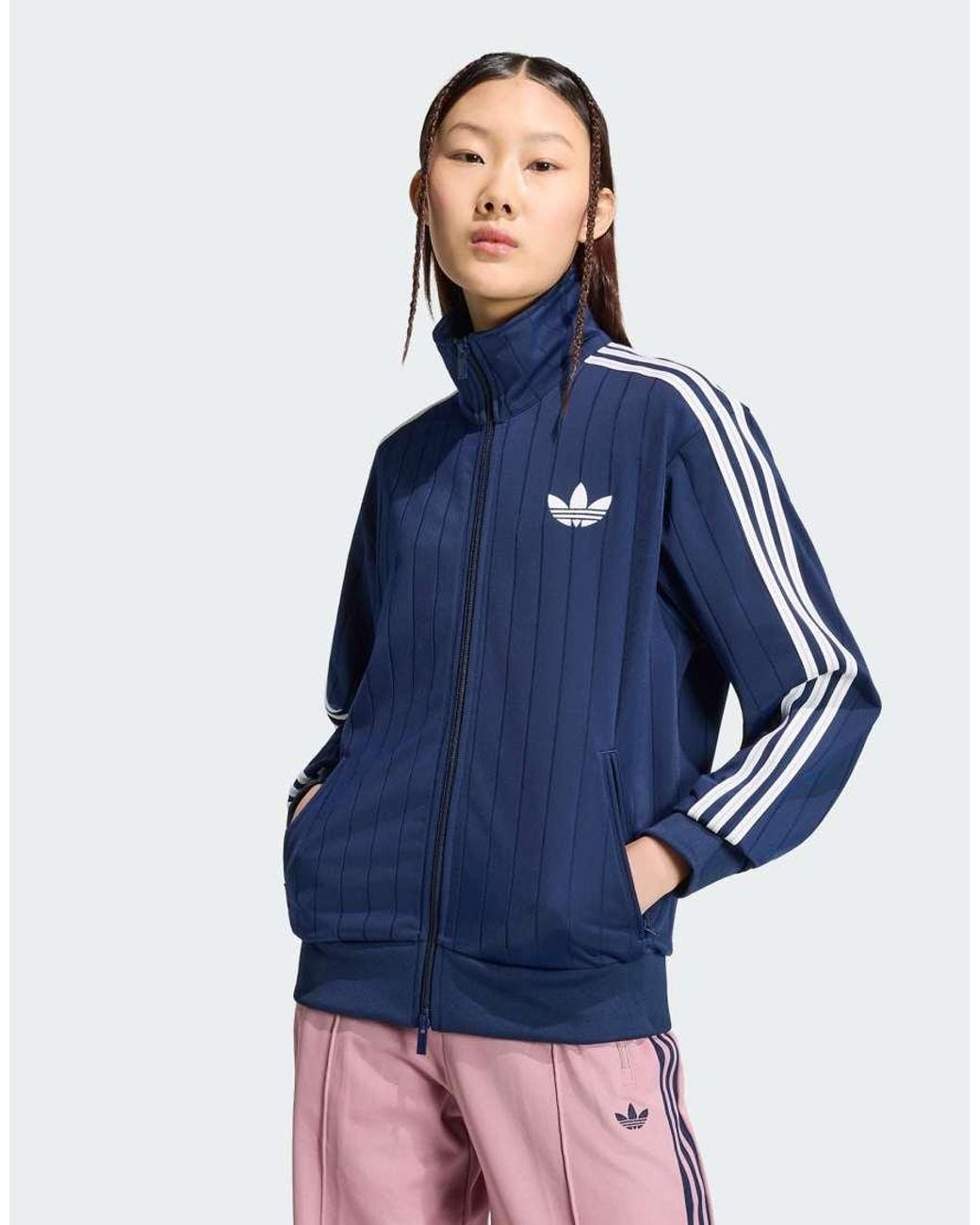 Adidas Originals Blue Pinstripe Firebird Loose Tracktop