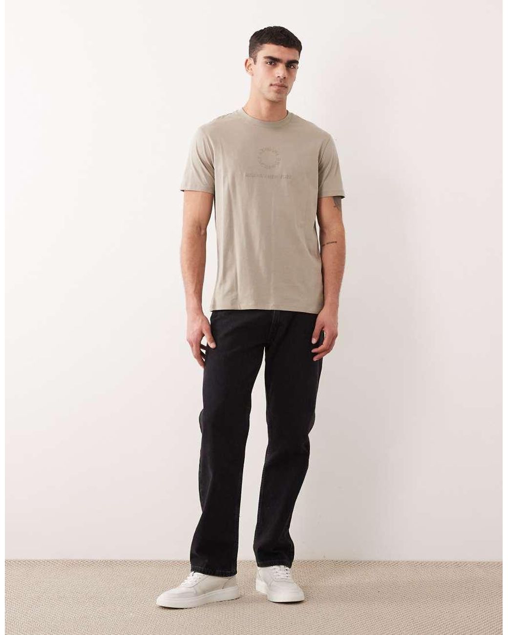 ARMANI EXCHANGE Natural Central Logo T-Shirt for men