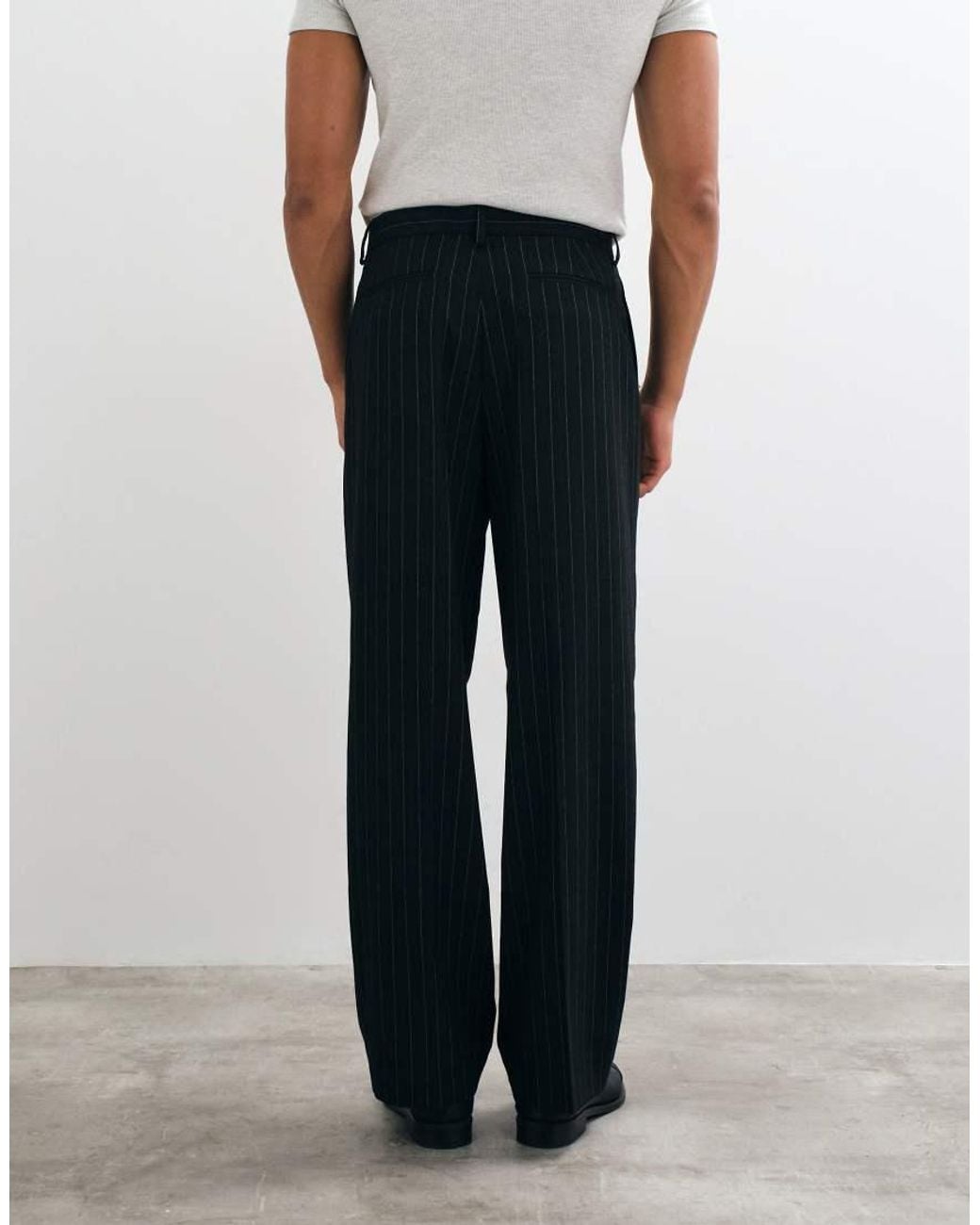 ASOS Blue Wide Suit Trouser for men