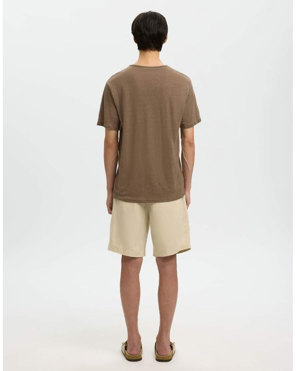 T-Shirt Color Gocce Di Cioccolato di SELECTED in Brown da Uomo