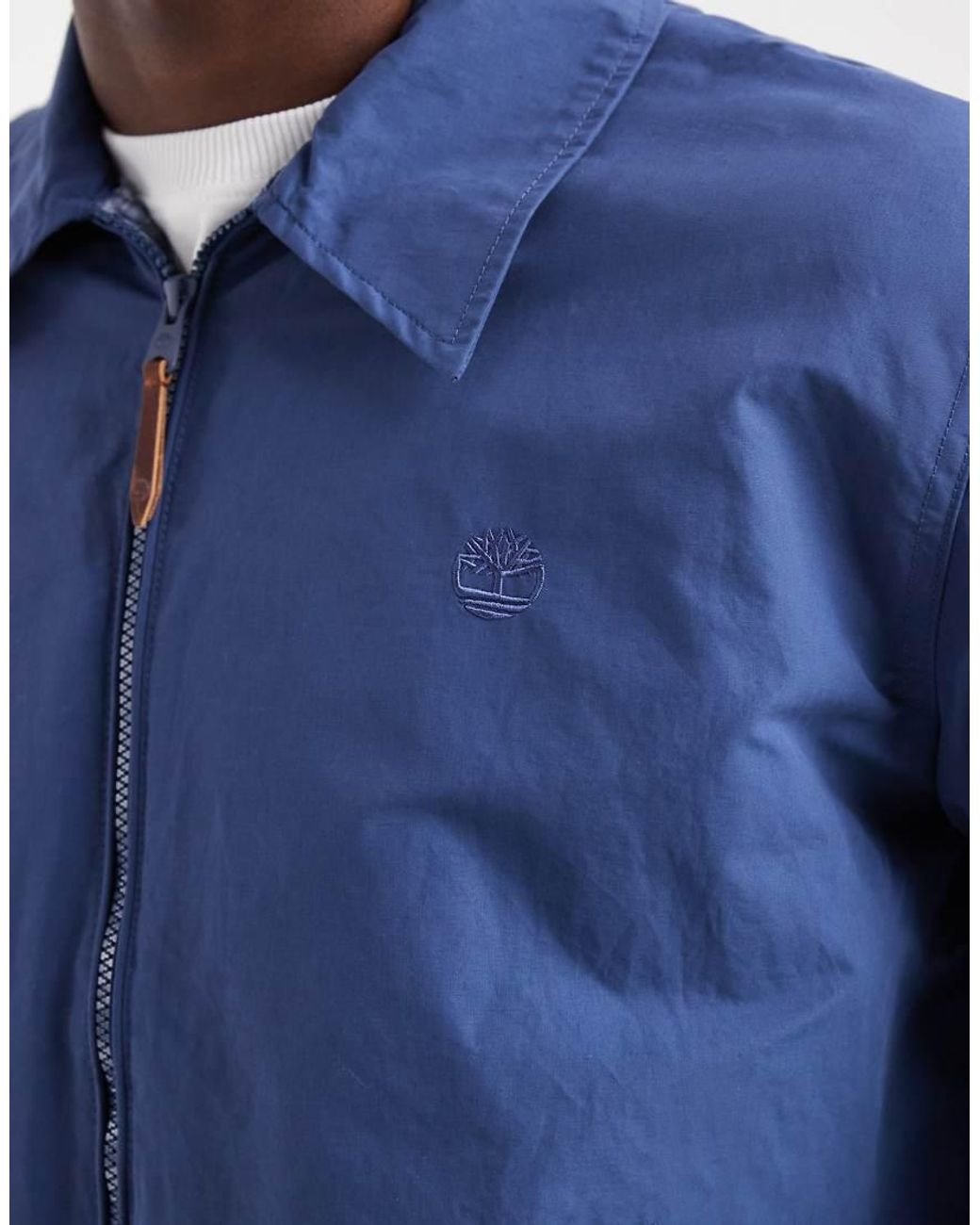 Timberland Blue Durable Water Repellent Stratham Cotton Bomber for men