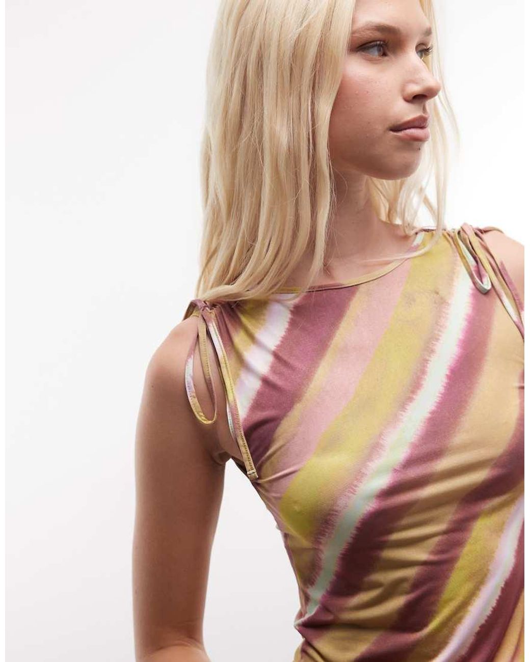 Reclaimed Vintage Multicolor Slash Neck Top