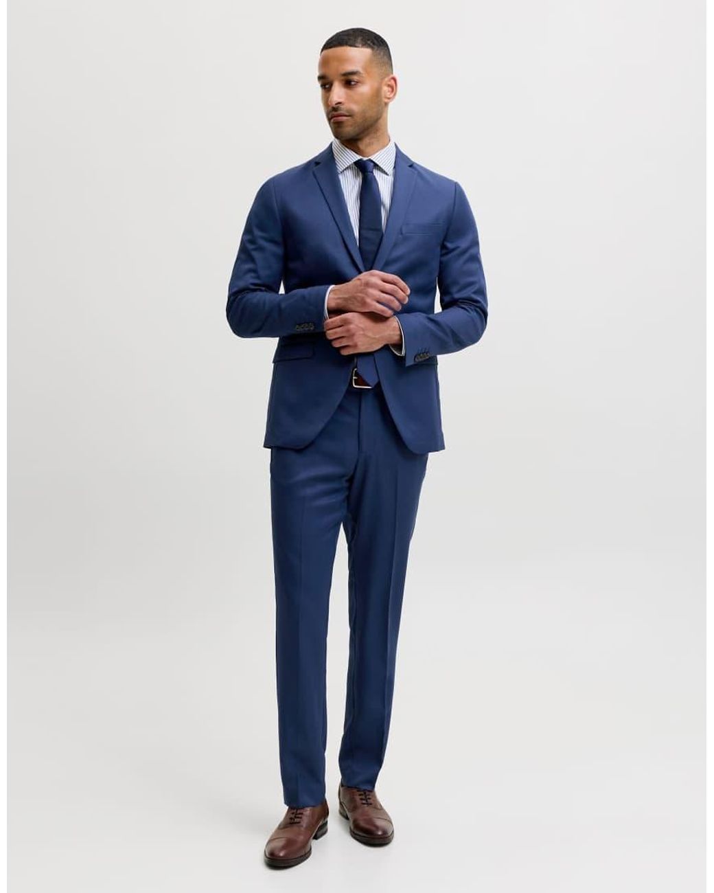 Jack & Jones Blue Costa Super Slim Fit Single Breasted Blazer for men