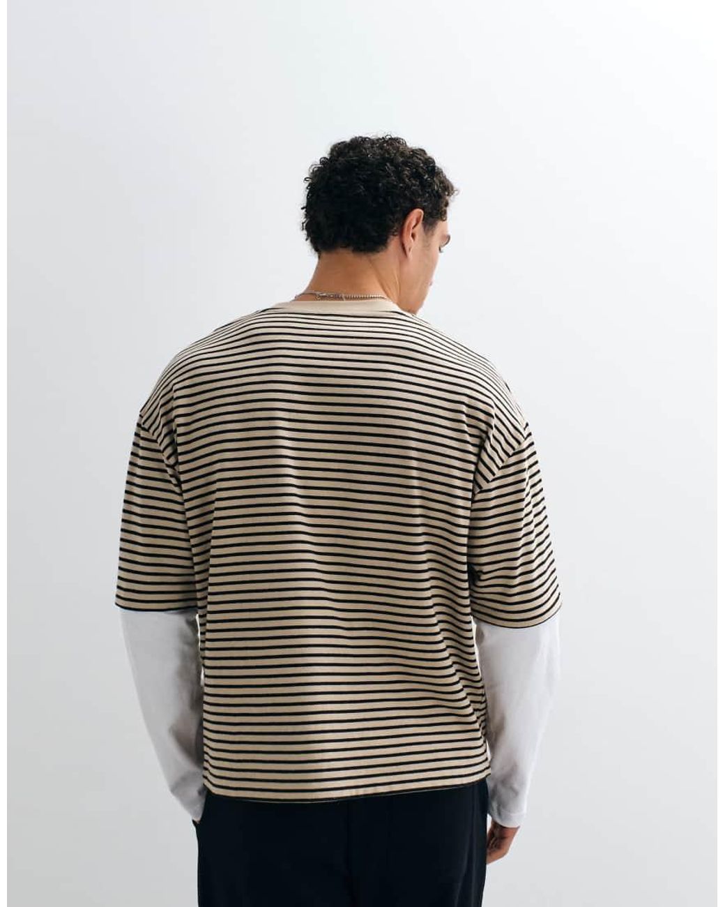 ASOS Multicolor Heavyweight Boxy Oversized T-Shirt With Double Sleeves for men