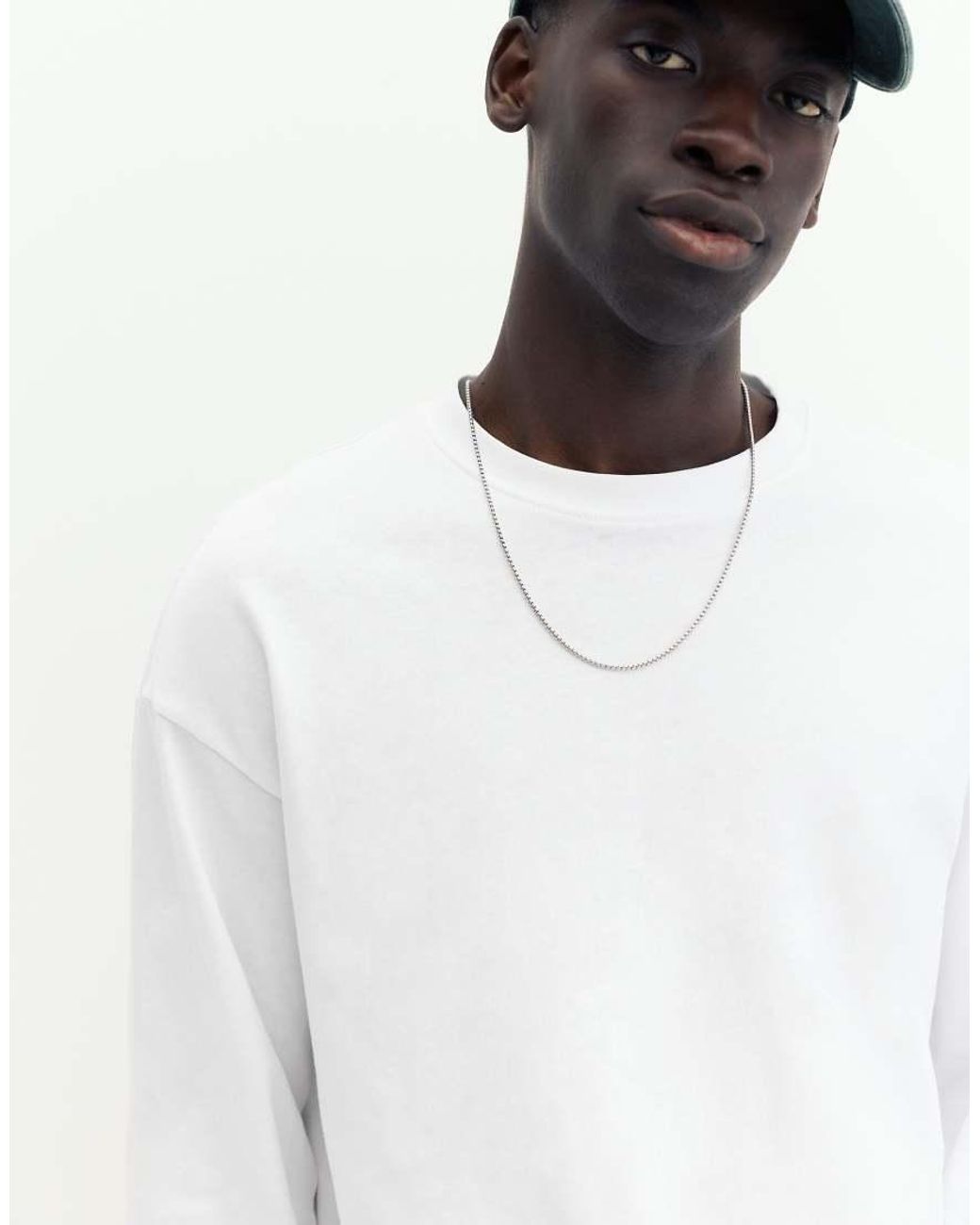 Pull&Bear White Heavy Weight Relaxed Fit T-shirt for men