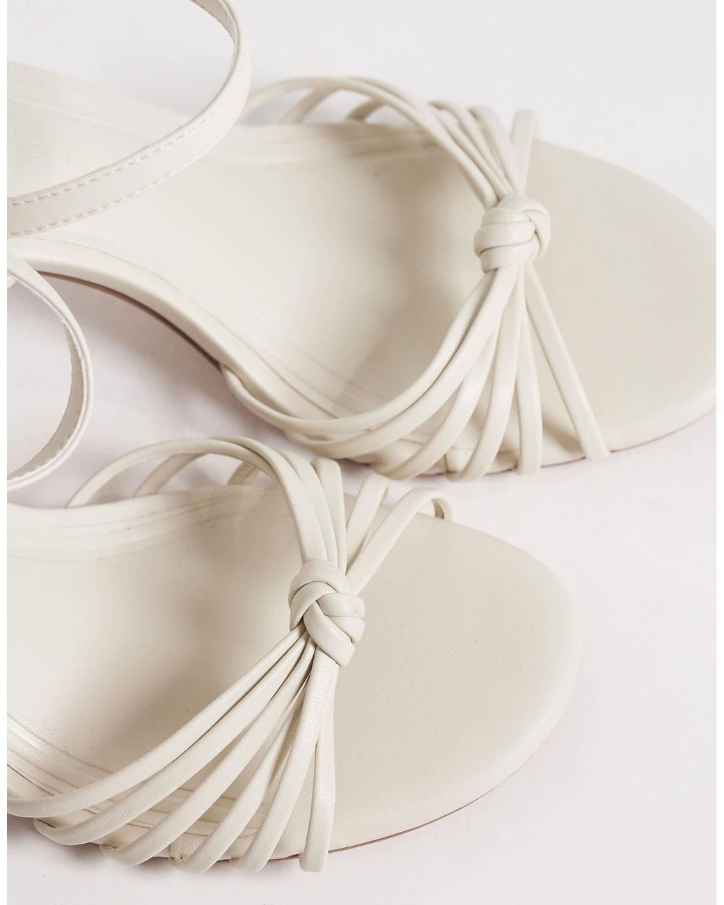 ASOS White Heron Knotted Mid Block Heel Sandals